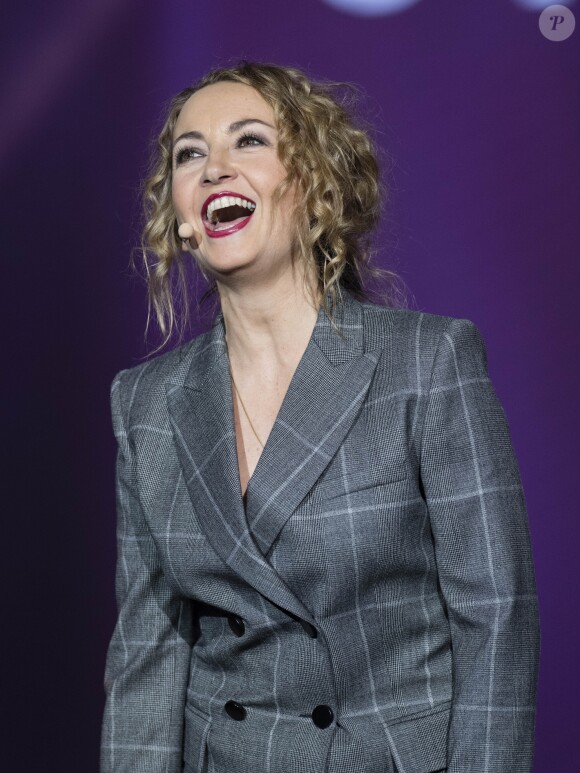 Exclusif - Christelle Chollet - Michel Leeb fête ses 40 ans de carrière sur la scène du théâtre André Malraux à Rueil-Malmaison le 24 octobre 2017. © Pierre Perusseau/Bestimage