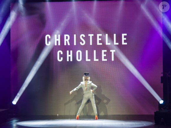 Exclusif - Christelle Chollet - Michel Leeb fête ses 40 ans de carrière sur la scène du théâtre André Malraux à Rueil-Malmaison le 24 octobre 2017. © Pierre Perusseau/Bestimage
