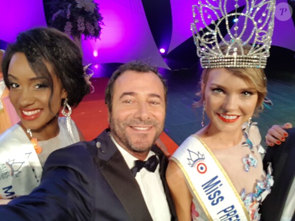 Bernard Montiel, Miss Mayotte et Charlotte Depaepe Miss Flandre - Miss Prestige National, 13 janvier 2018, Saint-Etienne