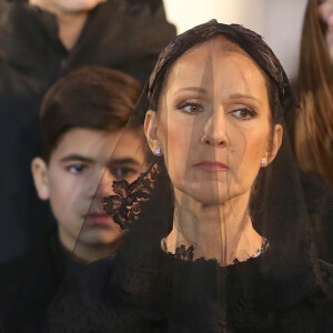 Céline Dion - Sorties des obsèques nationales de René Angélil en la Basilique Notre-Dame de Montréal, le 22 janvier 2016.© Morgan Dessales/Bestimage