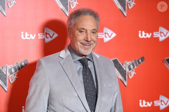 Tom Jones lors du photocall de l'émission The Voice à l'hôtel Ham Yard à Londres le 3 janvier 2018.