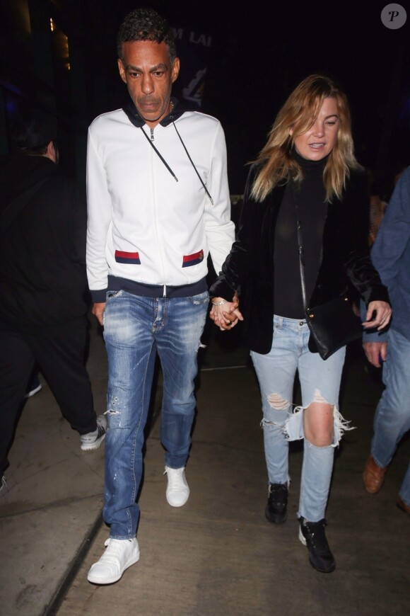 Ellen Pompeo et son mari Chris Ivery sont allés assister à un match de basket des LA Lakers à Los Angeles, le 3 décembre 2017