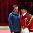 La princesse Stéphanie de Monaco avec M. Loyal alias Petit Gougou lors du photocall de présentation du 42ème Festival International du Cirque de Monte-Carlo sous le chapiteau de Fontvieille le 16 janvier 2018. © Bruno Bebert / Bestimage