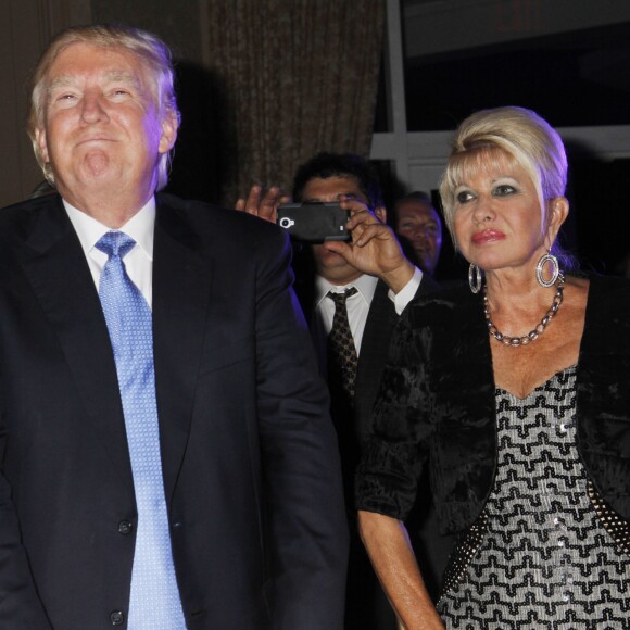 Donald Trump et son ex-femme Ivana Trump lors du 8ème tournoi de golf annuel Eric Trump au Trump National Golf Club Westchester au Briarcliff Manor à New York, le 15 septembre 2014.
