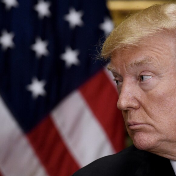 Donald Trump - Le président des Etats-Unis en conférence de presse avec le président du Kazakhstan à la Maison Blanche à Washington. Le 16 janvier 2018