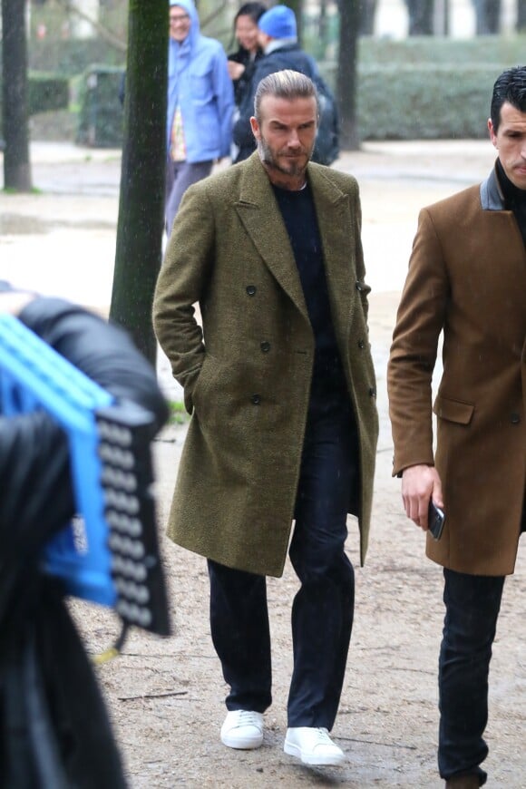 David Beckham - Sorties du défilé de mode Louis Vuitton homme automne-hiver 2018-2019 au Palais Royal à Paris. Le 18 janvier 2018 © CVS - Veeren / Bestimage