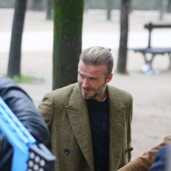 David Beckham - Sorties du défilé de mode Louis Vuitton homme automne-hiver 2018-2019 au Palais Royal à Paris. Le 18 janvier 2018 © CVS - Veeren / Bestimage