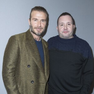 David Beckham et Kim Jones - Backstage du défilé de mode Louis Vuitton homme automne-hiver 2018-2019 au Palais Royal à Paris. Le 18 janvier 2018 © Olivier Borde / Bestimage