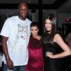 Lamar Odom, Kim et Khloé Kardashian aà Los Angeles le 21 octobre 2009