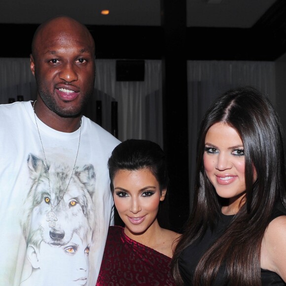 Lamar Odom, Kim et Khloé Kardashian aà Los Angeles le 21 octobre 2009