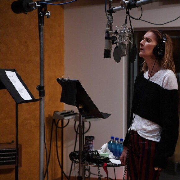 Céline Dion en studio pour enregistrer son nouveau disque en anglais. Décembre 2017