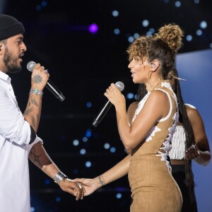 Exclusif - Slimane et Tal - Enregistrement de l'émission "Goldman, 40 ans de chansons" à la Seine Musicale à Boulogne-Billancourt, qui sera diffusée le 26 janvier 2018 sur TF1. Le 6 juin 2017 © Cyril Moreau-Veeren Ramsamy / Bestimage