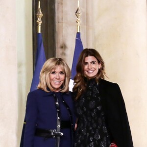 Brigitte Macron (Trogneux) accueille la première dame de la république d'Argentine Juliana Awada au Palais de l'Elysée à Paris le 26 janvier 2018. © Stéphane Lemouton / Bestimage