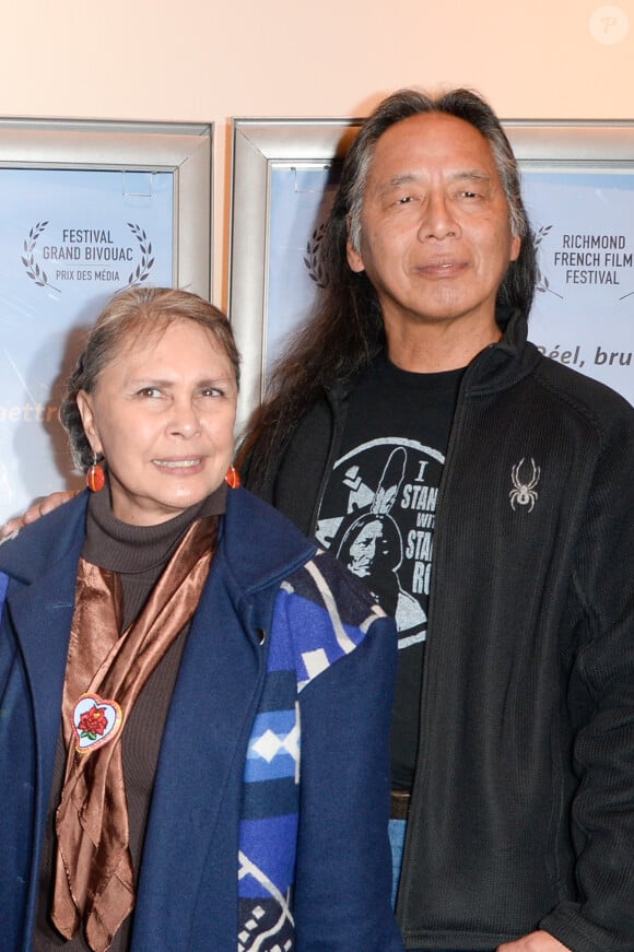 Ron His Horse is Thunder et sa femme - Première du film documentaire "The Ride" au MK2 Bibliothèque à Paris. Le 26 janvier 2018 © Coadic Guirec / Bestimage