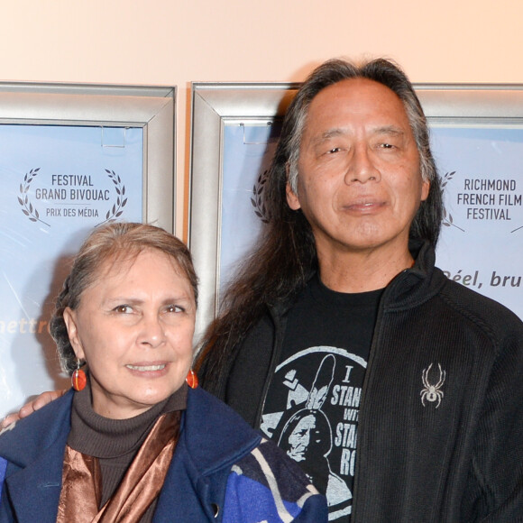Ron His Horse is Thunder et sa femme - Première du film documentaire "The Ride" au MK2 Bibliothèque à Paris. Le 26 janvier 2018 © Coadic Guirec / Bestimage