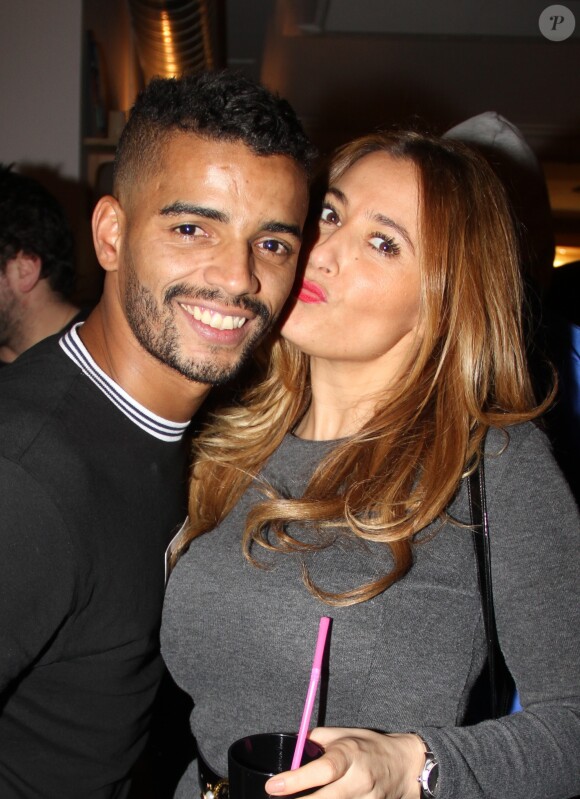 Exclusif - Brahim Zaibat et sa compagne Widad lors de l'inauguration du "Shelby", le nouveau bar à cocktails de Brahim Zaibat et son associé Stéphane Pelletier boulevard Sébastopol, à Paris, France, le 24 janvier 2018. © Philippe Baldini/Bestimage