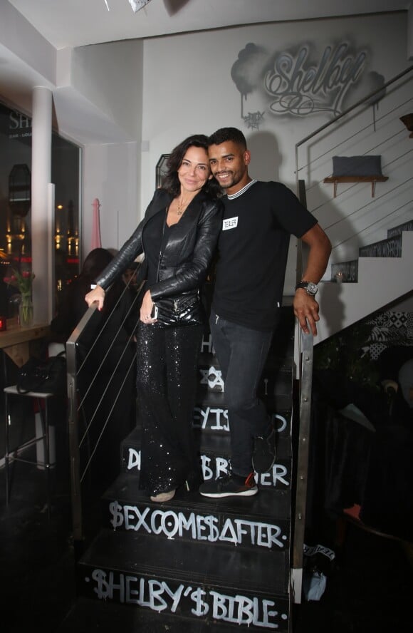 Semi-exclusif - Sandra Sisley et Brahim Zaibat lors de l'inauguration du "Shelby", le nouveau bar à cocktails de Brahim Zaibat et son associé Stéphane Pelletier boulevard Sébastopol, à Paris, France, le 24 janvier 2018. © Denis Guignebourg/Bestimage