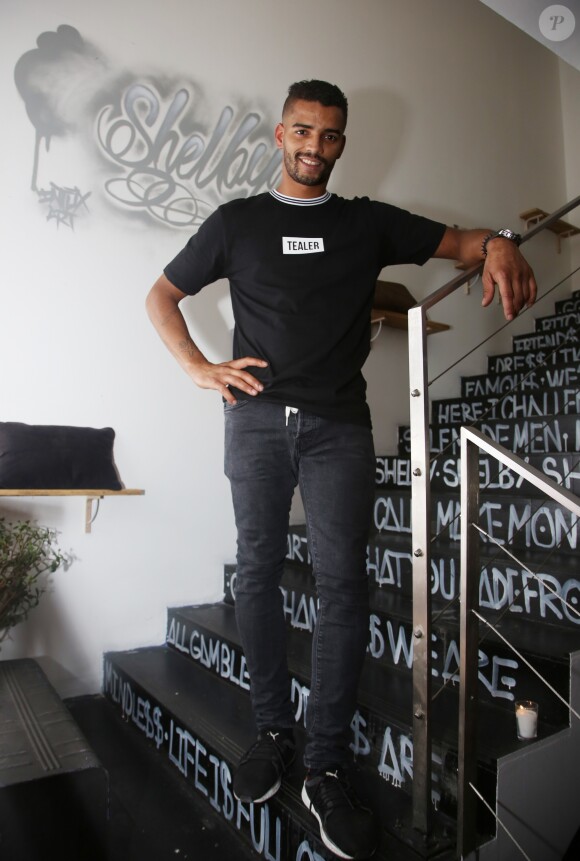 Semi-exclusif - Brahim Zaibat lors de l'inauguration du "Shelby", le nouveau bar à cocktails de Brahim Zaibat et son associé Stéphane Pelletier boulevard Sébastopol, à Paris, France, le 24 janvier 2018. © Denis Guignebourg/Bestimage