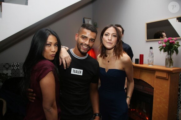 Semi-exclusif - Keren Ann, Brahim Zaibat et Anggun lors de l'inauguration du "Shelby", le nouveau bar à cocktails de Brahim Zaibat et son associé Stéphane Pelletier boulevard Sébastopol, à Paris, France, le 24 janvier 2018. © Denis Guignebourg/Bestimage