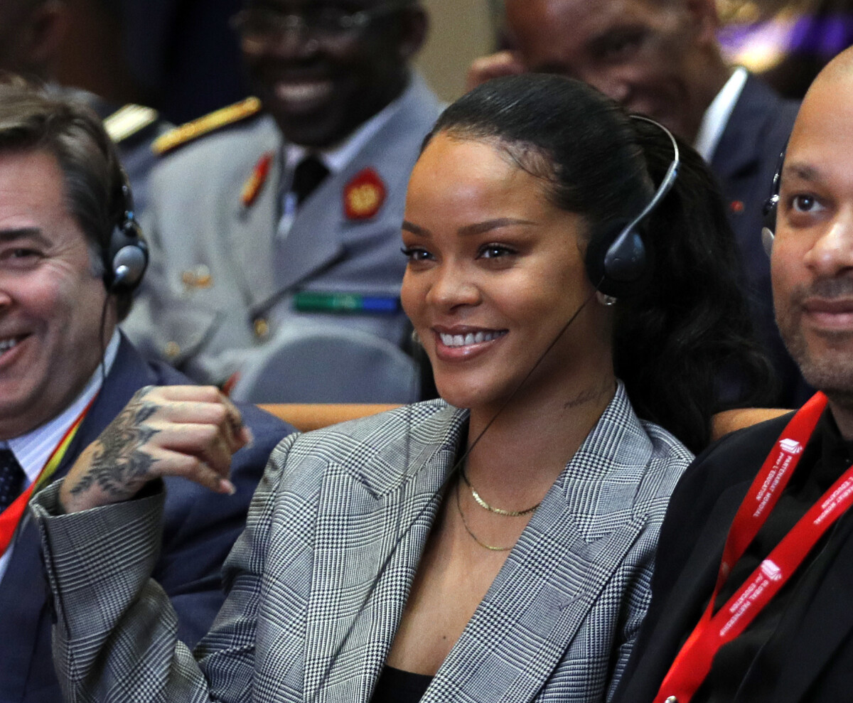 Photo : Rihanna lors de la conférence de financement du Partenariat