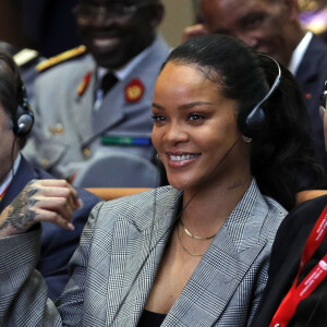 Rihanna lors de la conférence de financement du Partenariat mondial pour l'éducation (PME) organisée à Dakar, Sénégal, le 2 février 2018.