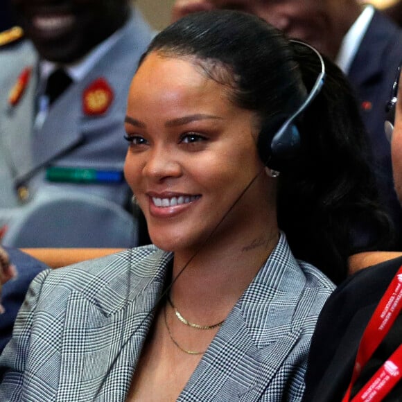 Rihanna lors de la conférence de financement du Partenariat mondial pour l'éducation (PME) organisée à Dakar, Sénégal, le 2 février 2018.