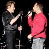 Exclusif - David Hallyday - Johnny Hallyday en duo pour son 2ème concert de la tournée "Born Rocker Tour" au POPB de Bercy a Paris. Le 15 juin 2013.