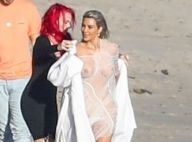 Kim Kardashian seins nus à la plage : Un shooting qui donne chaud !