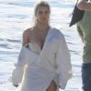 Exclusif - Kim Kardashian lors d'un photoshoot sur la plage à Malibu, le 22 janvier 2018.