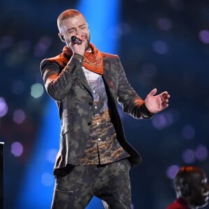 Justin Timberlake assure le show de la mi-temps lors du Super Bowl à Minneapolis, le 1 février 2018.