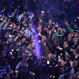 Justin Timberlake assure le show de la mi-temps lors du Super Bowl à Minneapolis, le 1 février 2018.