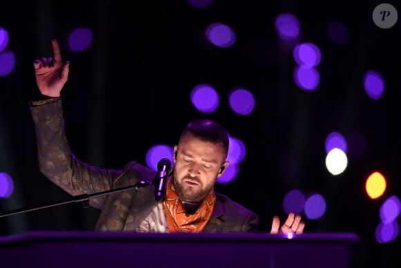 Justin Timberlake assure le show de la mi-temps lors du Super Bowl à Minneapolis, le 1 février 2018.