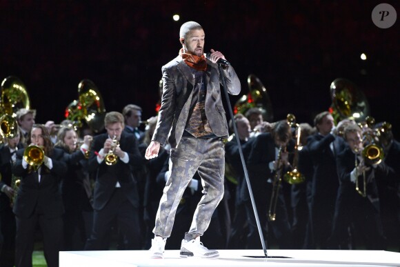 Justin Timberlake assure le show de la mi-temps lors du Super Bowl à Minneapolis, le 1 février 2018.