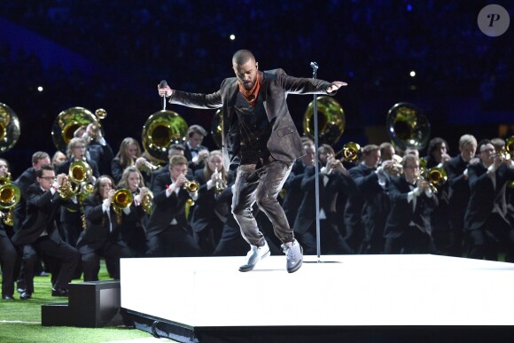 Justin Timberlake assure le show de la mi-temps lors du Super Bowl à Minneapolis, le 1 février 2018.