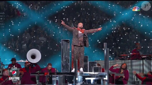 Justin Timberlake en concert lors du Super Bowl à Minneapolis, le 4 février 2018.