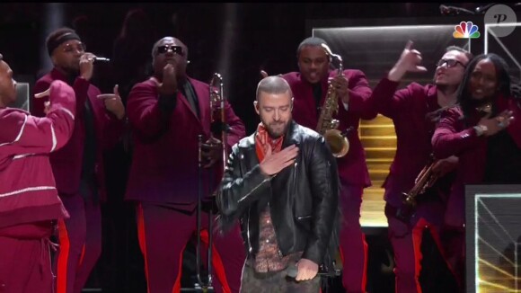 Justin Timberlake en concert lors du Super Bowl à Minneapolis, le 4 février 2018.