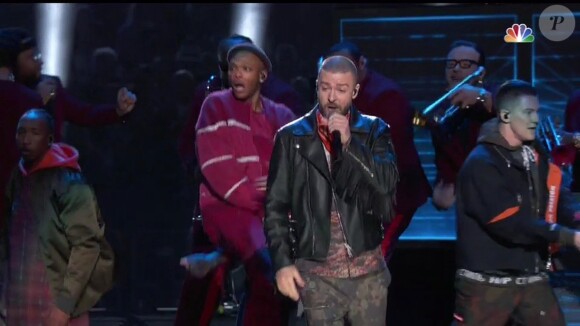 Justin Timberlake en concert lors du Super Bowl à Minneapolis, le 4 février 2018.
