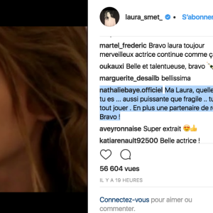 Laura Smet félicitée pour sa nomination par sa mère, Nathalie Baye, sur Insagram le 5 février 2018.