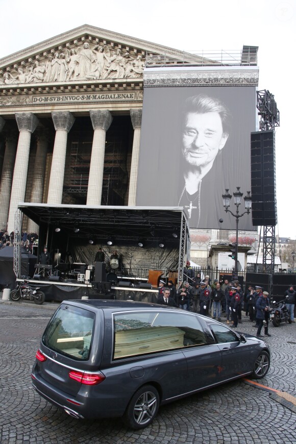 Obsèques de Johnny Hallyday en l'église La Madeleine à Paris, le 9 décembre 2017. © Christophe Aubert/Bestimage