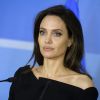 Angelina Jolie en visite à l'OTAN pour défendre la cause des femmes dans les conflits armés à Bruxelles le 31 janvier 2018.