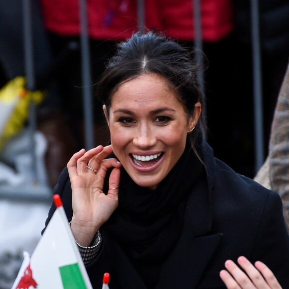 Le prince Harry et sa fiancée Meghan Markle visitent le château de Cardiff, Royaume Uni, le 18 janvier 2018.