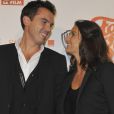 Faustine Bollaert et son mari Maxime Chattam - Avant-première du film "Stars 80" au Grand Rex le 19 octobre 2012.