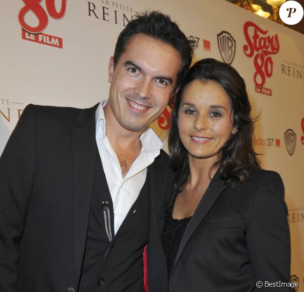 Faustine Bollaert et son mari Maxime Chattam - Avant-premiere du film "Stars 80" au Grand Rex le 19 octobre 2012.