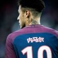 Neymar et son maillot floqué en mandarin pour le nouvel an chinois lors du match PSG - Strasbourg (5-2) au Parc des Princes à Paris le 17 février 2018. © Cyril Moreau / Bestimage