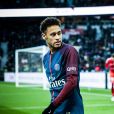 Neymar lors du match PSG - Strasbourg (5-2) au Parc des Princes à Paris le 17 février 2018. Le nom des joueurs du PSG a été floqué en Mandarin pour saluer le nouvel an chinois. © Cyril Moreau / Bestimage