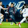 Neymar lors du match PSG - Strasbourg (5-2) au Parc des Princes à Paris le 17 février 2018. Le nom des joueurs du PSG a été floqué en Mandarin pour saluer le nouvel an chinois. © Cyril Moreau / Bestimage
