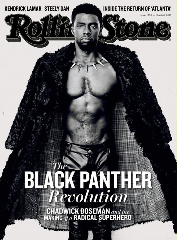 Chadwick Boseman en couverture de Rolling Stone.