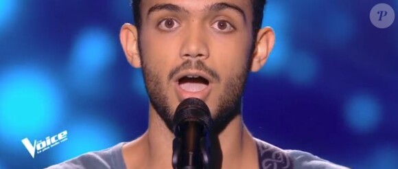 Alhan lors des auditions à l'aveugle de "The Voice 7" (TF1), samedi 24 février 2018.