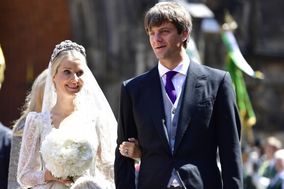 Le prince Ernst August de Hanovre (Jr.) et Ekaterina Malysheva lors de leur mariage religieux à Hanovre en Allemagne le 8 juillet 2017. Le couple a accueilli le 22 février 2018 son premier enfant, Elisabeth.