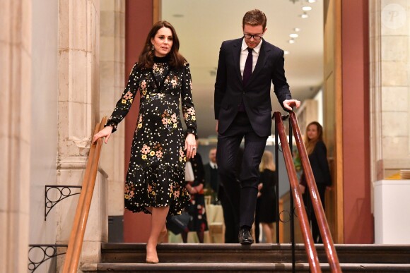 La duchesse Catherine de Cambridge, enceinte, à la National Portrait Gallery à Londres le 28 février 2018.